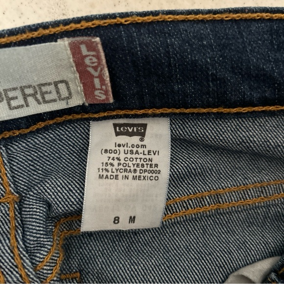 Levis 512 Jeans Women’s 8M Mid Rise Red Tag Medium Wash Logo Denim - Picture 8 of 11